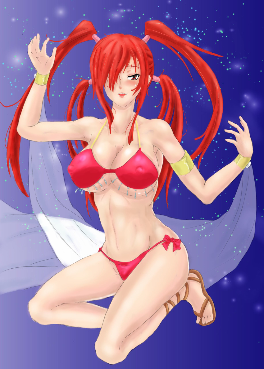 1girl absurdres akira_(yuibnm71) alternate_hairstyle breasts erza_scarlet fairy_tail highres large_breasts red_hair solo