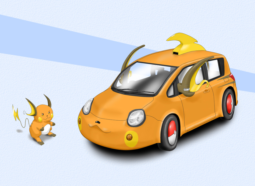 car h-koma2 motor_vehicle no_humans pokemon raichu vehicle