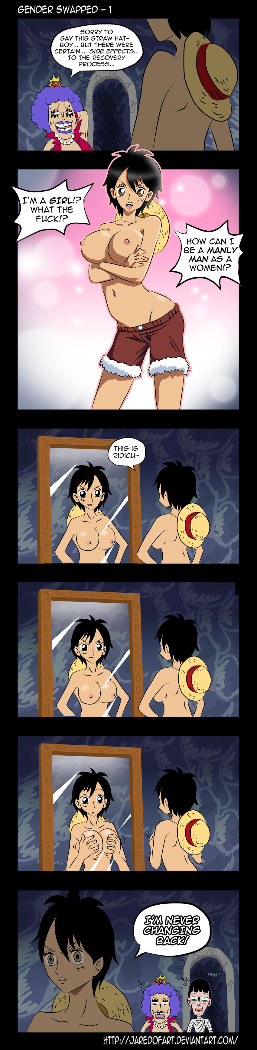 comic jaredofart monkey_d._luffy one_piece rule_63