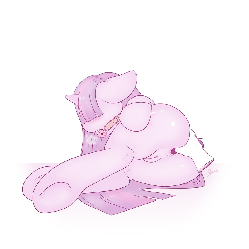 anus cutie_mark disembodied_hand equine female feral friendship_is_magic gaping horn mammal my_little_pony plain_background pussy solo terra-butt terrabutt twilight_sparkle twilight_sparkle_(mlp) unicorn white_background