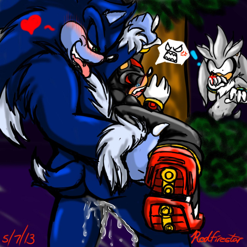 anal anal_penetration angry anthro being_watched biceps blood blush cum cum_in_ass cum_inside erection eyes_closed forced from_behind fur gay hedgehog leaking male mammal nosebleed nude penetration penis redfirestar secretly_loves_it sega sex shadow_the_hedgehog silver_the_hedgehog sonic_(series) sonic_team sonic_the_hedgehog sonic_the_werehog watching werehog yellow_eyes