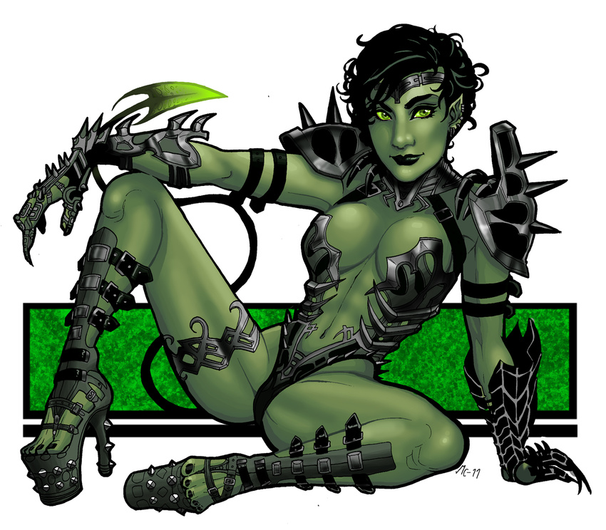 clothed clothing goblin queen royalty sitting skimpy smile solo