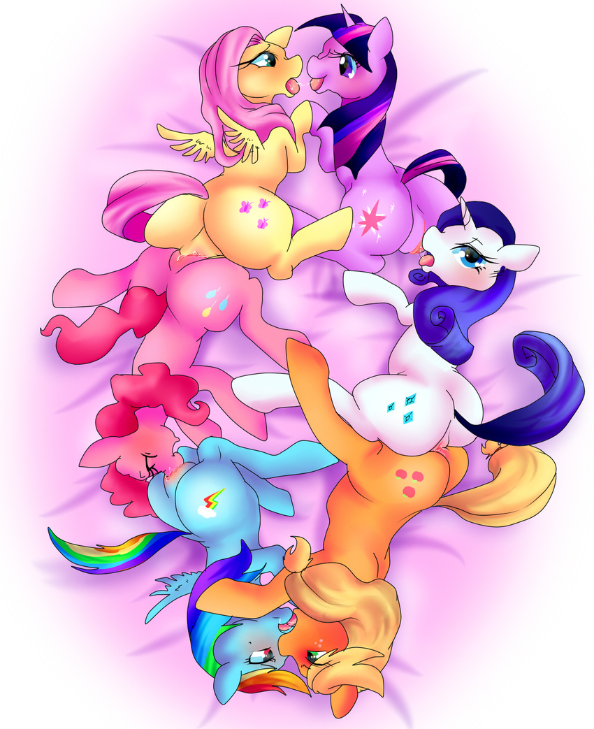 applejack fluttershy friendship_is_magic my_little_pony nabesiki pinkie_pie rainbow_dash rarity twilight_sparkle