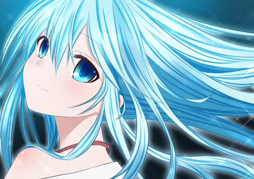 aoba_yukichi blue blue_eyes blue_hair denpa_onna_to_seishun_otoko long_hair solo touwa_erio