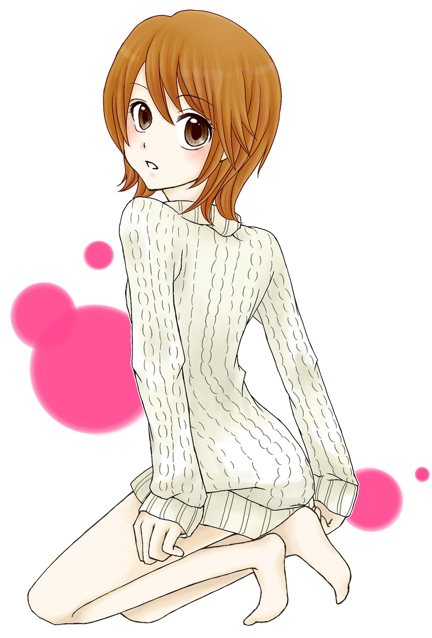 aran_sweater bad_id bad_pixiv_id brown_eyes brown_hair highres kinuhata_saiai short_hair solo sweater to_aru_majutsu_no_index