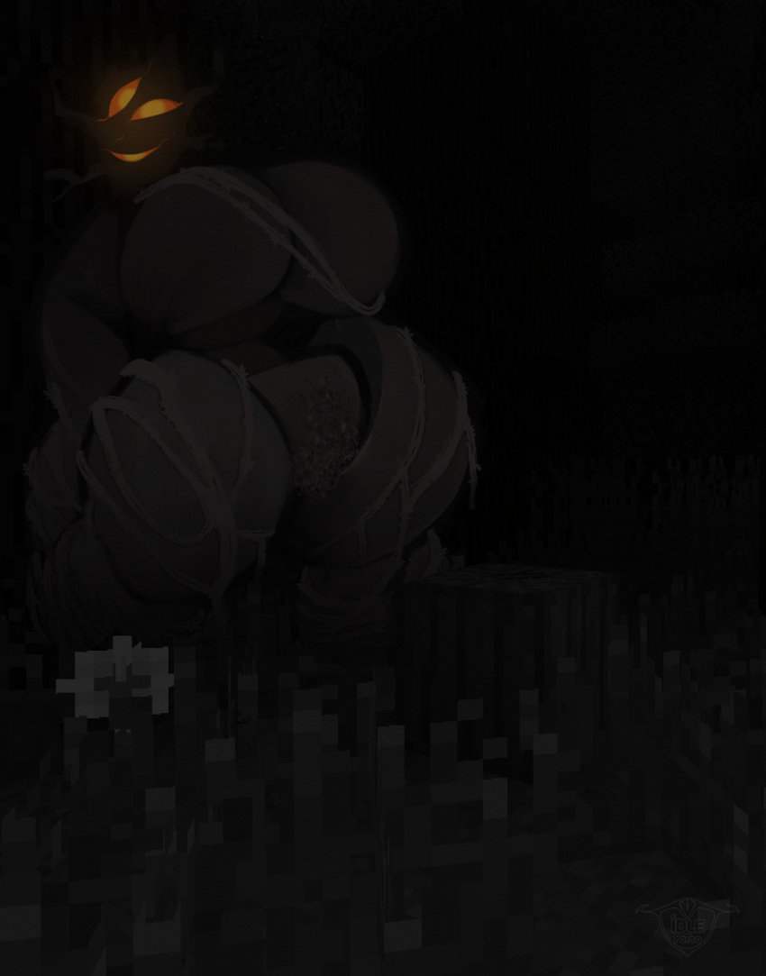 2025 3_eyes arm_behind artist_logo big_breasts big_hands branch breasts bright_eyes club_arms colored creaking_(minecraft) curvy_figure digital_media_(artwork) elemental_creature elemental_humanoid featureless_breasts female flora_fauna flower food forest forest_background front_view fruit grass grey_background grey_body hi_res hourglass_figure huge_breasts humanoid idlepotoo leaning leaning_backward logo looking_at_viewer microsoft minecraft mojang mouthless multi_eye narrowed_eyes nature nature_background night no_pupils nude orange_sclera plant portrait pubes pumpkin shaded signature simple_background small_waist soft_shading thick_thighs three-quarter_portrait three-quarter_view tree vines voluptuous wide_hips wide_stance xbox_game_studios yellow_eyes