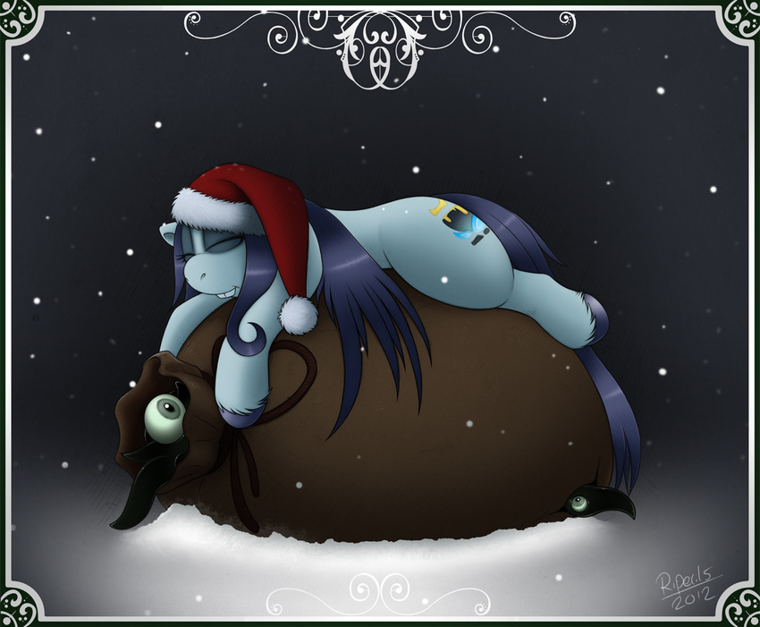 christmas equine female holidays horse ipsywitch ipsywitch_(tumblr) mammal my_little_pony original_character pony riperils snow snowing solo