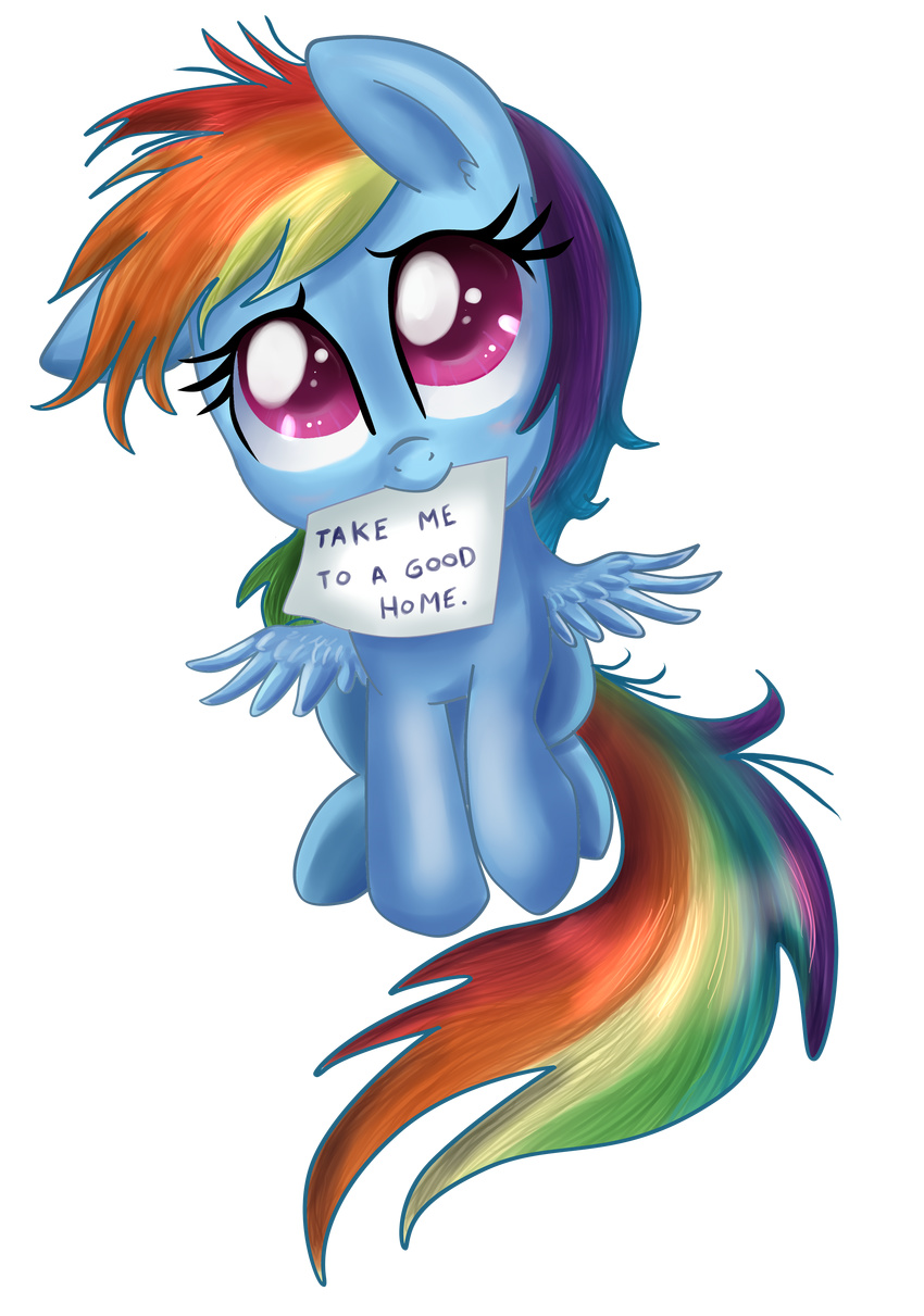 blue_fur blush english_text equine female feral friendship_is_magic fur hair hi_res horse looking_at_viewer mammal multi-colored_hair my_little_pony note paper pegasus plain_background pony pridark purple_eyes rainbow_dash_(mlp) rainbow_hair sitting solo text wings