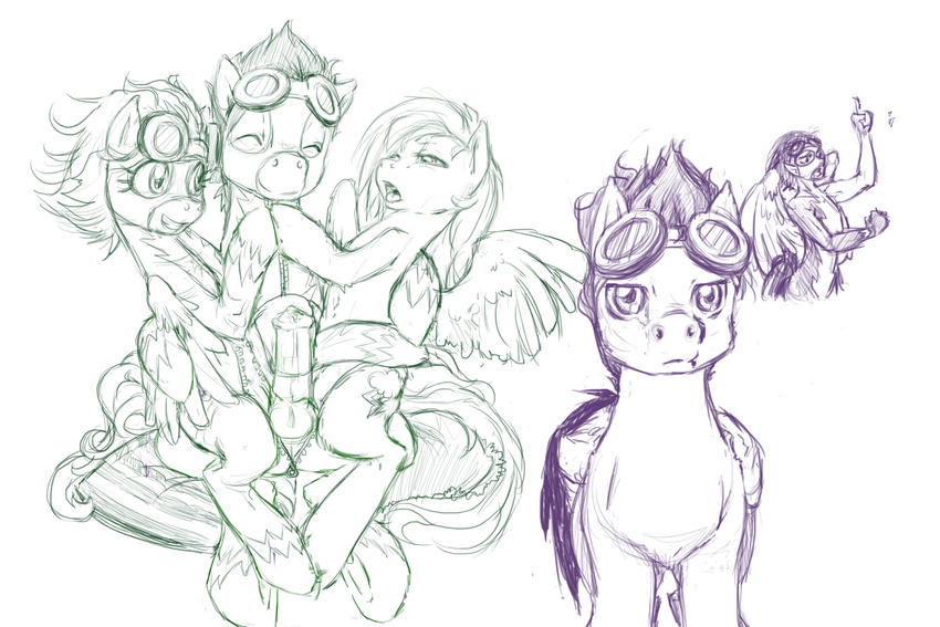 buttercup_saiyan equine erection eyes_closed eyewear female feral friendship_is_magic goggles grinding group group_sex horse horsecock human humanized male mammal monochrome my_little_pony open_mouth pegasus penis plain_background pony pussy rainbow_dash_(mlp) rubbing sex sketch smile soarin_(mlp) spitfire_(mlp) straight suit teeth threesome tongue white_background wing_boner wings wonderbolts_(mlp)