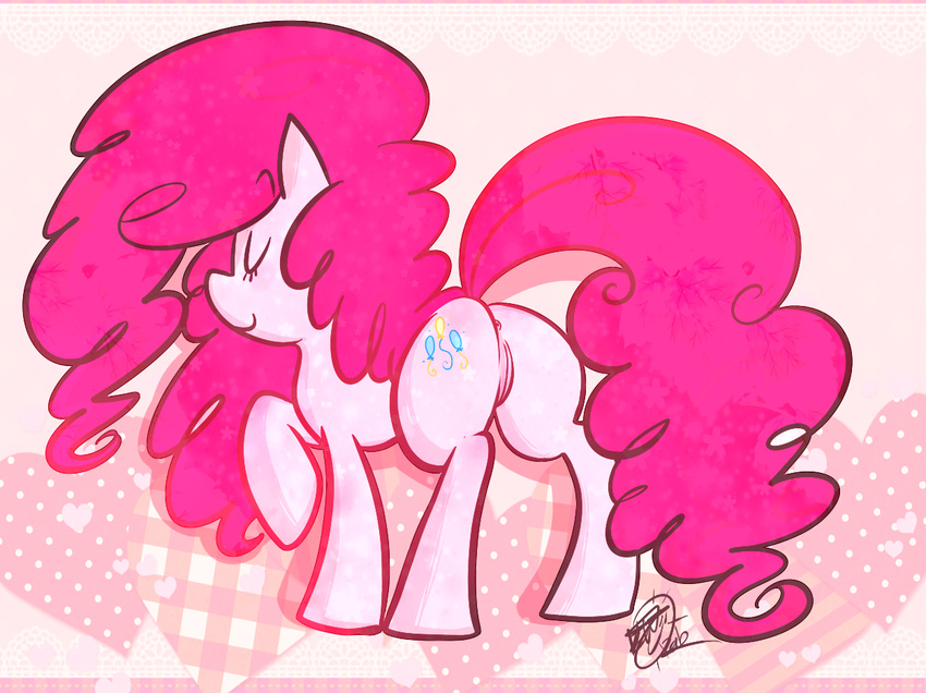 anus cutie_mark equine eyes_closed female feral friendship_is_magic fur hair horse mammal my_little_pony pink_fur pink_hair pinkie_pie_(mlp) pony pussy rougefetus solo