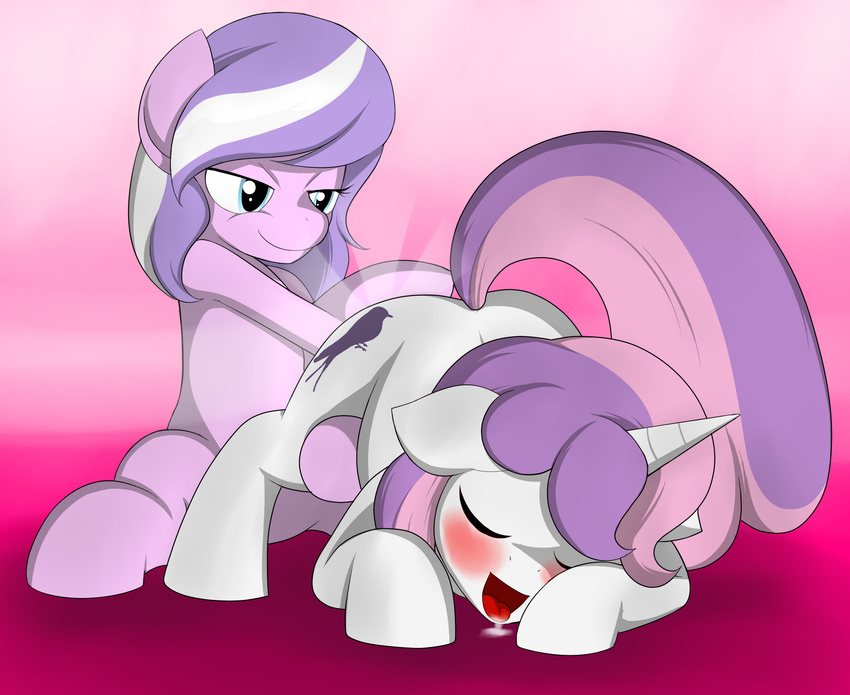 blush cutie_mark diamond_tiara_(mlp) drooling duo equine female feral fisting friendship_is_magic fur hair horn horse lesbian lost_my_keys mammal marik_azemus34 my_little_pony open_mouth pony purple_fur saliva sex sitting sweetie_belle_(mlp) tongue tongue_out two_tone_hair unicorn white_fur