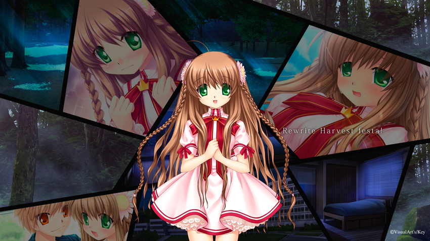 brown_hair green_eyes kanbe_kotori key long_hair rewrite seifuku tears tennouji_kotarou visualart