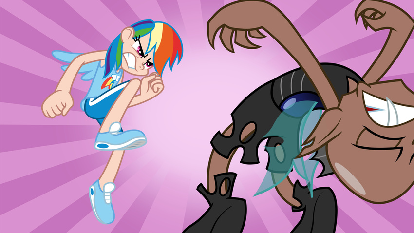 equine female feral fight friendship_is_magic hi_res human humanized mammal my_little_pony rainbow_dash_(mlp) trinityinyang wings
