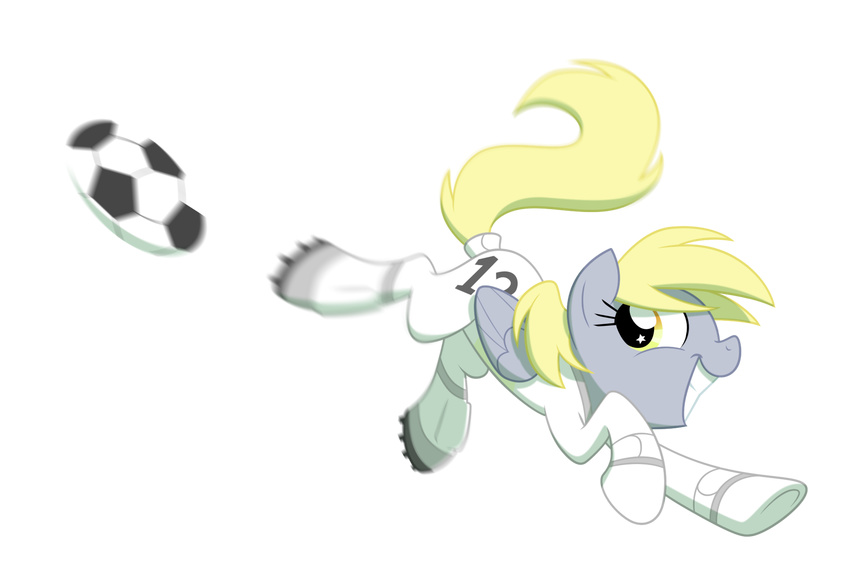 catya-ryazanowa derpy_hooves_(mlp) equestria-prevails equine eyes female feral friendship_is_magic fur grey_fur hair horse mammal my_little_pony pegasus pony shin_guards smile soccer solo wings yellow_eyes