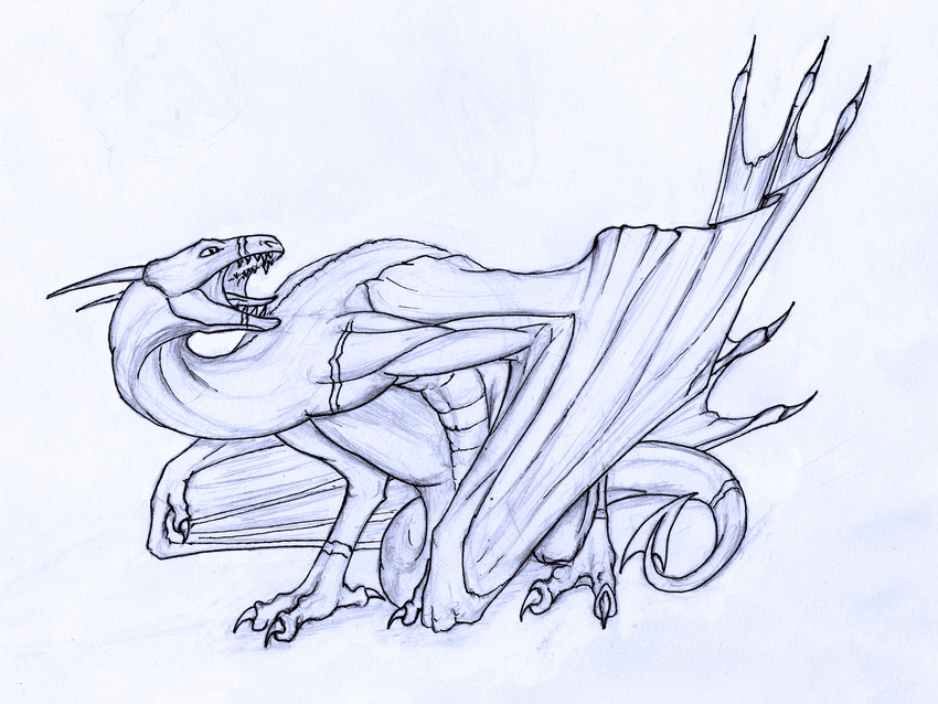 ambiguous_gender beast3 open_mouth roaring scalie viper wings wyvern