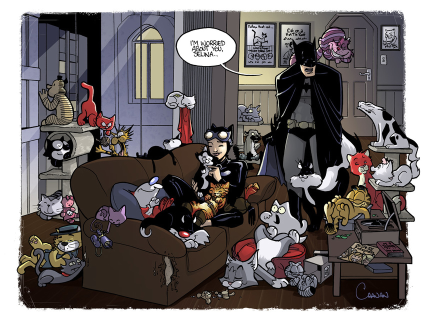apartment azrael batman batman_(series) bill_the_cat blacksad bucky_(get_fuzzy) caanantheartboy catwoman cheshire_cat clothing costume crossover dc_comics feline feral figaro garfield garfield_(series) group hat horse_(character) human humor invalid_tag kid_vs._kat krazy_cat krazy_kat looney_tunes m.a.d._cat mammal marie mooch mr._kat mr_kat nermal o'malley o'malley penelope_pussycat puss_in_boots scratchy scratchy_(the_simpsons) simon's_cat snowball_(the_simpsons) snowball_ii sofa stimpy sylvester the_simpsons tom_cat top_cat top_cat_(series) warner_brothers whiskers