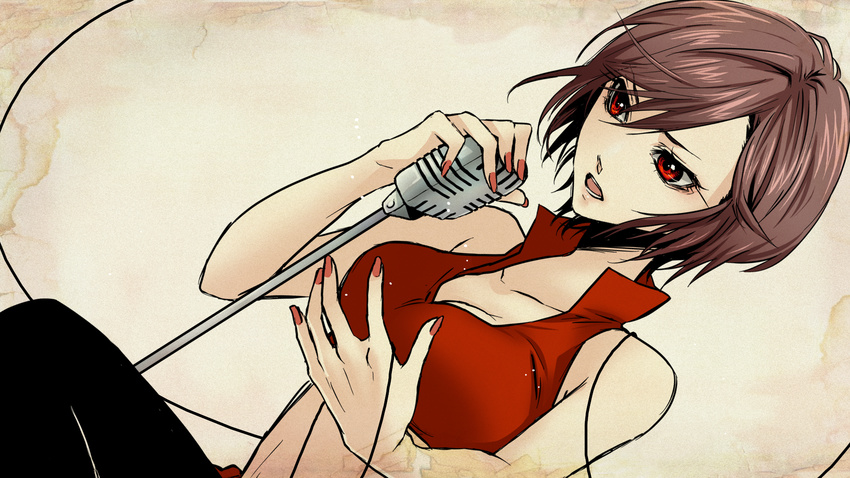 meiko microphone naoto red_eyes vocaloid