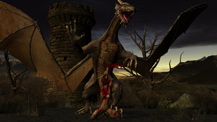 death dragon gore human mammal slayer sword violence weapon