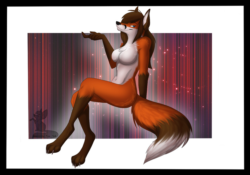 beckoning breasts canine female fox fox_fury foxfury jessica_fox mammal nude solo