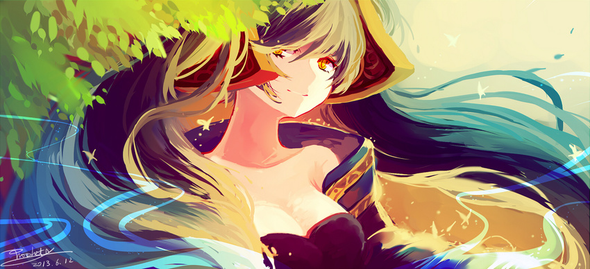 bad_id bad_pixiv_id highres league_of_legends long_hair looking_at_viewer prophet_chu solo sona_buvelle yellow_eyes