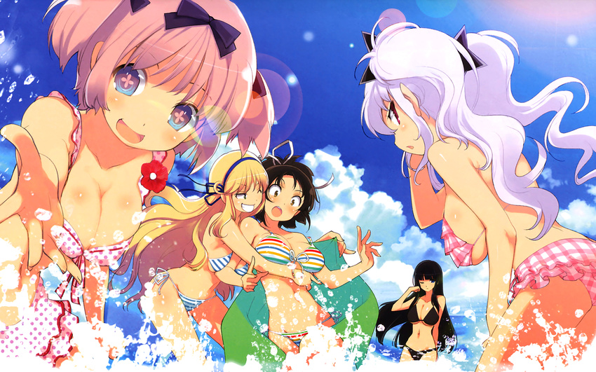 asuka_(senran_kagura) bikini hibari_(senran_kagura) ikaruga katsuragi senran_kagura swimsuits yaegashi_nan yagyuu