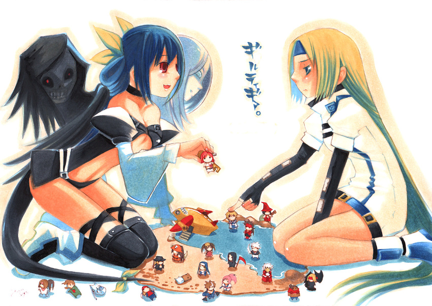 a.b.a asymmetrical_wings axl_low baiken blonde_hair blue_eyes blue_hair bow bridget_(guilty_gear) character_doll chibi chipp_zanuff colored_pencil_(medium) dizzy doll eddie_(guilty_gear) elbow_gloves everyone faust_(guilty_gear) figure fingerless_gloves gloves guilty_gear hair_bow headband johnny_sfondi kneeling kuradoberi_jam ky_kiske long_hair marker_(medium) may_(guilty_gear) midriff millia_rage mito_anji multiple_girls necro_(guilty_gear) potemkin_(guilty_gear) red_eyes ribbon robo-ky sitting slayer_(guilty_gear) soga_shiina sol_badguy tail tail_ribbon testament_(guilty_gear) thighhighs traditional_media undine_(guilty_gear) venom_(guilty_gear) very_long_hair wings zappa zato-1