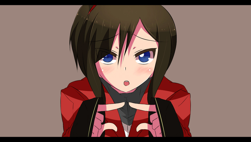 animated animated_gif annaliese_koell blue_eyes blush brown_hair fingers_together hairband missing_stars myuto_(advent_retribution) solo