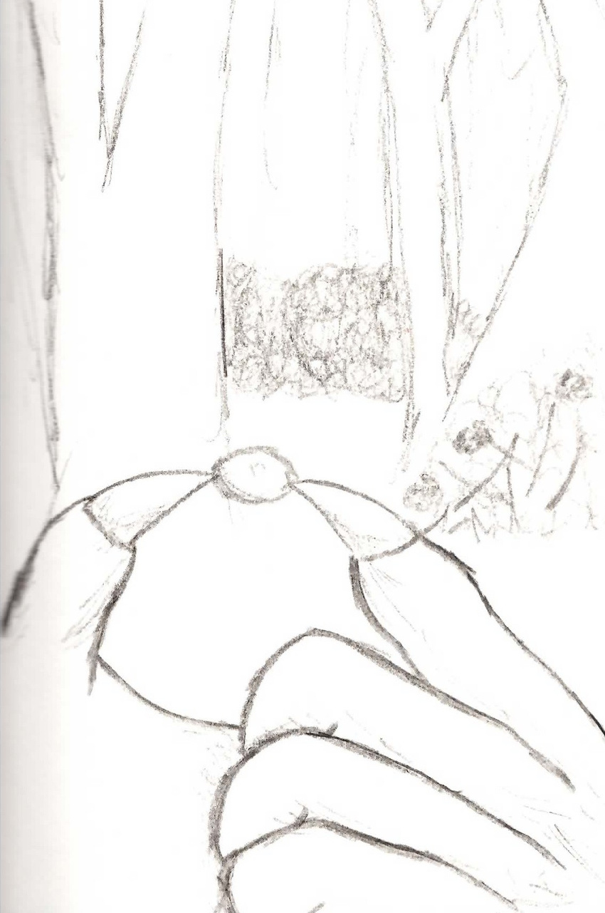 ambiguous_gender berry bushes claws food forest holding monochrome outside pinching sketch tree