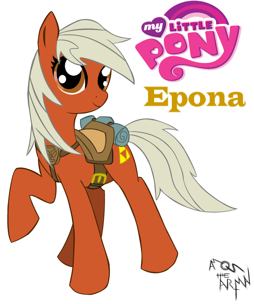 brown_eyes cutie_mark epona equine female hair horse mammal my_little_pony pony saddle the_legend_of_zelda video_games white_hair