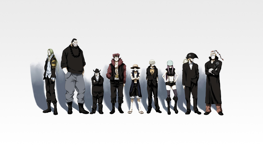 16:9 basil_hawkins belt boots capone_gang_bege captain cigar edited eustass_captain_kid everyone formal ghost_in_the_shell ghost_in_the_shell_lineup ghost_in_the_shell_stand_alone_complex glasses hat highres iridori jacket jewelry jewelry_bonney lace lineup monkey_d_luffy necklace one_piece orange_hair parody patterned_legwear pirate red_hair sandals scratchmen_apoo straw_hat supernova suspenders trafalgar_law urouge wallpaper x_drake