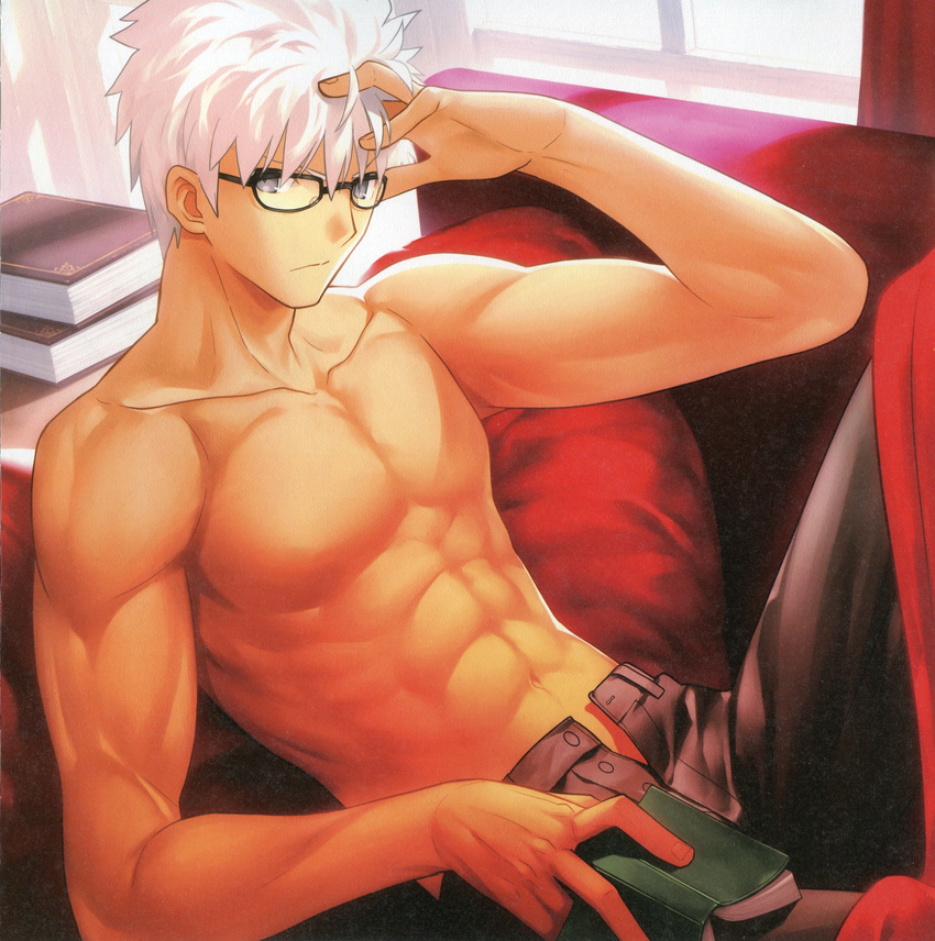 archer fate/extra fate/extra_ccc fate/stay_night male takeuchi_takashi topless