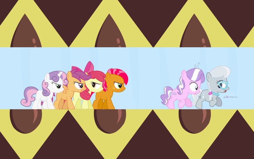 babs_seed_(mlp) cub cutie_mark_crusaders_(mlp) diamond_tiara_(mlp) dm29 equine eyes_closed female feral friendship_is_magic green_eyes hair horn horse long_hair mammal my_little_pony necklace pegasus pony purple_hair red_hair scootaloo_(mlp) silver_spoon_(mlp) sweetie_belle_(mlp) two_tone_hair unicorn wings young