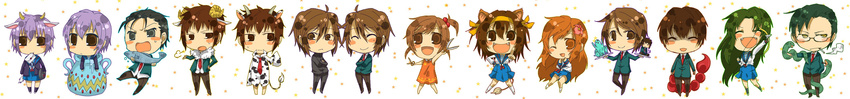 6+girls absurdres artist_request asahina_mikuru constellation dual_persona highres horoscope koizumi_itsuki kyon kyon_no_imouto long_image multiple_boys multiple_girls nagato_yuki suzumiya_haruhi suzumiya_haruhi_no_yuuutsu taniguchi tsuruya wide_image