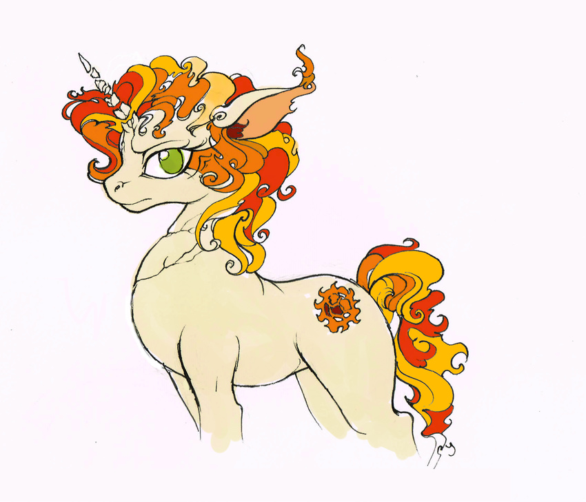 equine female feral fillyphalanx friendship_is_magic hair horn horse mammal multi-colored_hair my_little_pony original_character plain_background pony solo unicorn white_background