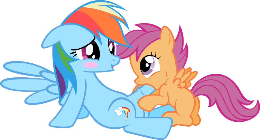 badumsquish cub dickgirl equine female feral friendship_is_magic hi_res horse intersex mammal my_little_pony pegasus pony rainbow_dash_(mlp) scootaloo_(mlp) wings young