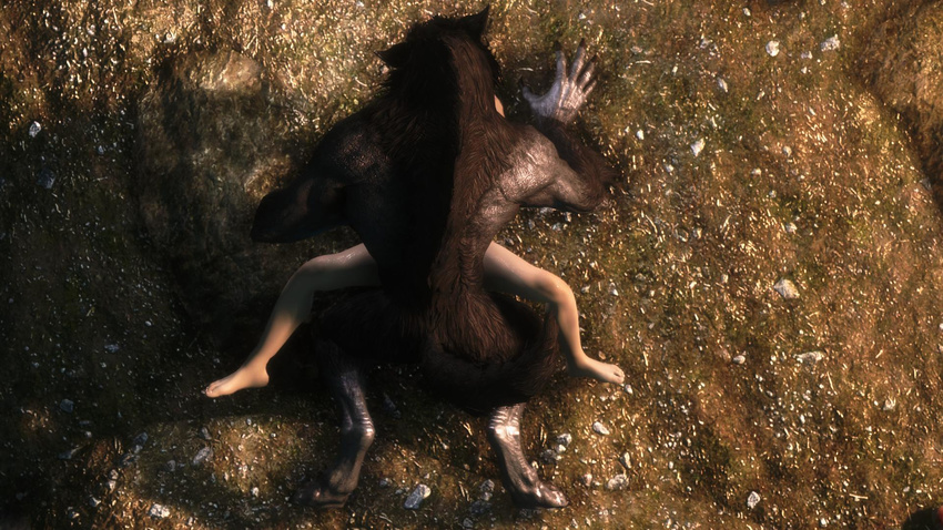 3d ambiguous_gender canine discombobulation duo forced human lying male mammal missionary_position on_back rape screencap sex shaded shadow the_elder_scrolls_v:_skyrim the_elder_scrolls_v_skyrim were werewolf