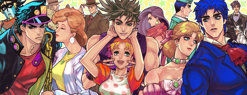 6+boys battle_tendency couple diamond_wa_kudakenai dual_persona erina_pendleton family george_joestar_ii hetero husband_and_wife jojo_no_kimyou_na_bouken jonathan_joestar joseph_joestar joseph_joestar_(young) ka_du kuujou_holly kuujou_joutarou lisa_lisa mother_and_son multiple_boys multiple_girls old phantom_blood robert_eo_speedwagon stand_(jojo) star_platinum stardust_crusaders stone_ocean suzi_q vento_aureo younger