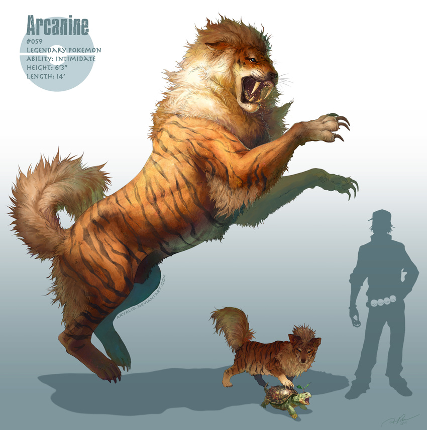 arcanine arvalis growlithe pokemon realistic silhouette turtwig watermark