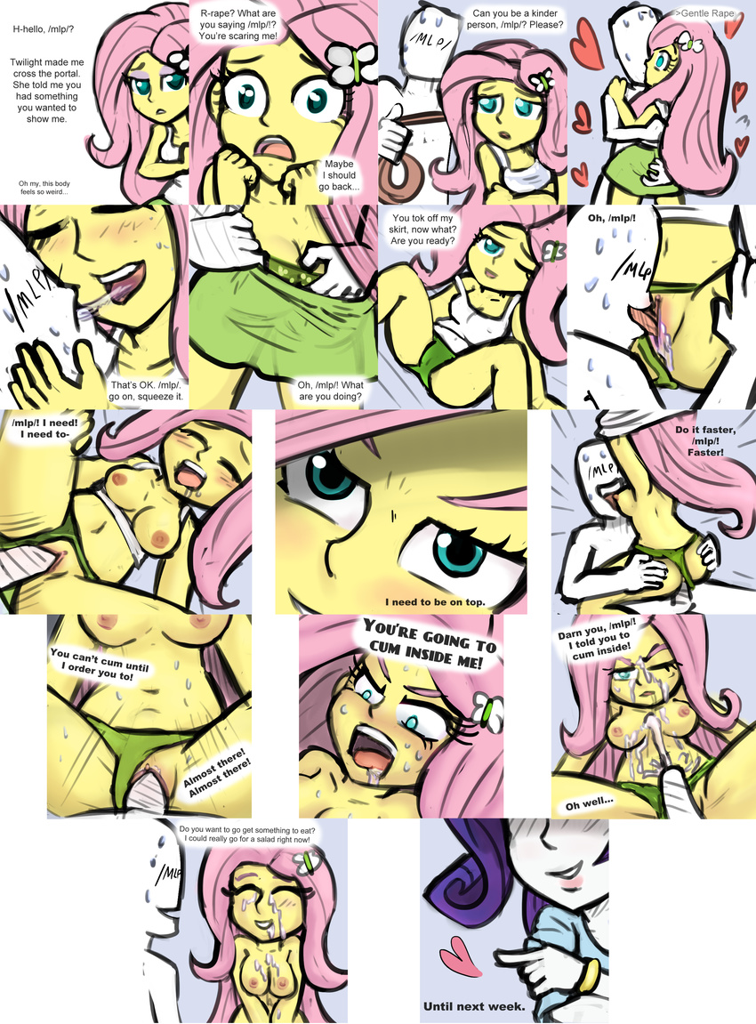 /mlp/ breasts female fluttershy_(mlp) friendship_is_magic hair human livesmutanon male my_little_pony penis pussy rarity_(mlp) sex