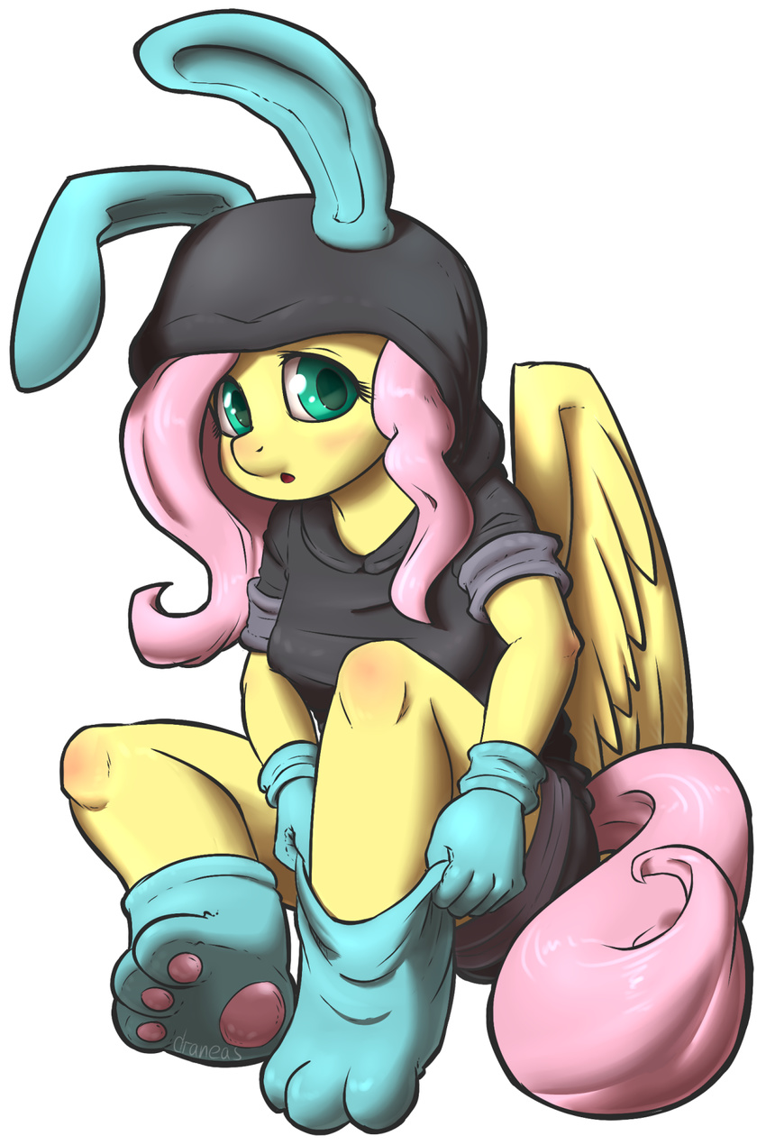 anthrofied draneas equine female fluttershy_(mlp) friendship_is_magic fur green_eyes hair horse mammal my_little_pony pegasus pink_hair pony solo wings yellow_fur