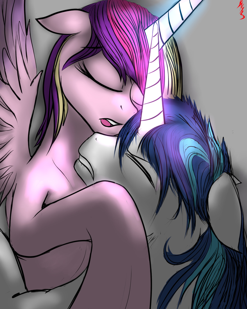 canon_couple consummation equine female feral friendship_is_magic glowing horn horse male mammal my_little_pony pony princess_cadance_(mlp) sexually_suggestive shining_armor_(mlp) straight suggestive unicorn winged_unicorn wings