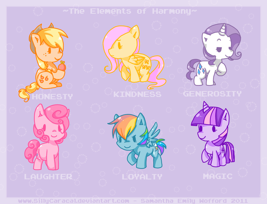 apple applejack_(mlp) blonde_hair blue_feathers blue_fur cowboy_hat cute cutie_mark english_text equine female feral fluttershy_(mlp) friendship_is_magic fruit fur group hair hat horn horse long_hair mammal multi-colored_hair my_little_pony orange_fur pegasus pink_fur pink_hair pinkie_pie_(mlp) pony purple_hair rainbow_dash_(mlp) rainbow_hair rarity_(mlp) short_hair sillycaracal text twilight_sparkle_(mlp) two_tone_hair unicorn white_fur wings yellow_feathers yellow_fur