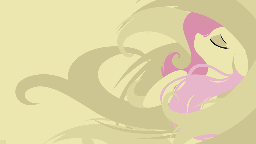 equine eyes_closed female feral fluttershy_(mlp) friendship_is_magic fur hair horse mammal my_little_pony omniscient-duck pegasus pink_hair plain_background pony solo wallpaper wings yellow_background yellow_fur