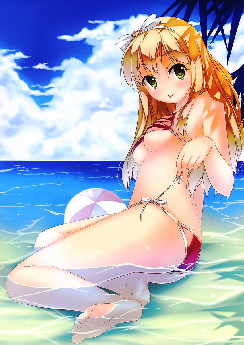 azuki_azusa bikini hentai_ouji_to_warawanai_neko kaho_okashii swimsuits