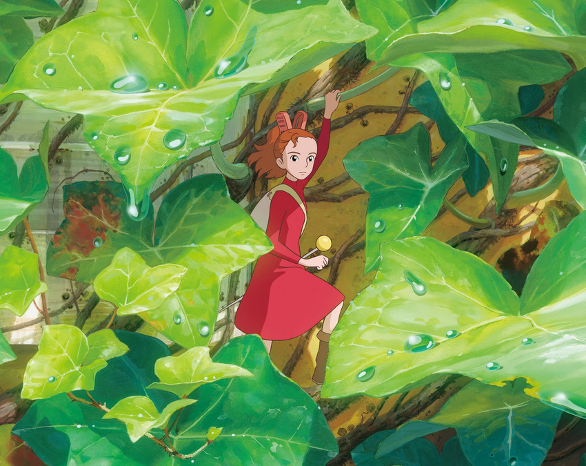 1girl arrietty clip dress female ghibli highres ivy karigurashi_no_arrietty minigirl pin red_dress studio_ghibli weapon