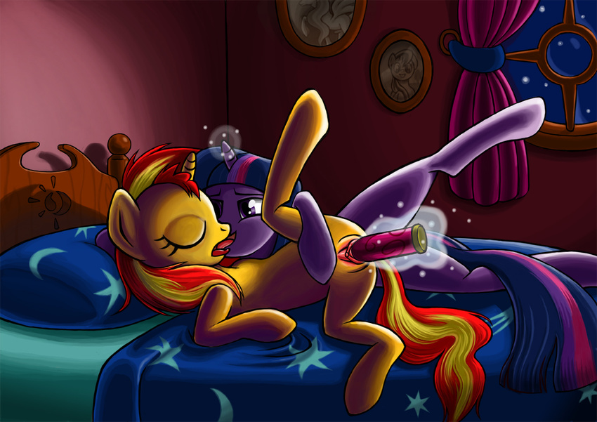 bed bedroom clitoris dildo donutwish duo equestria_girls equine female feral friendship_is_magic fur hair horn horse insertion kissing lesbian lying magic mammal my_little_pony on_side penetration pillow pony pussy sex_toy spread_legs spreading sunset_shimmer_(eg) sunset_shimmer_(mlp) twilight_sparkle_(mlp) two_tone_hair unicorn vaginal vaginal_insertion vaginal_penetration yellow_fur
