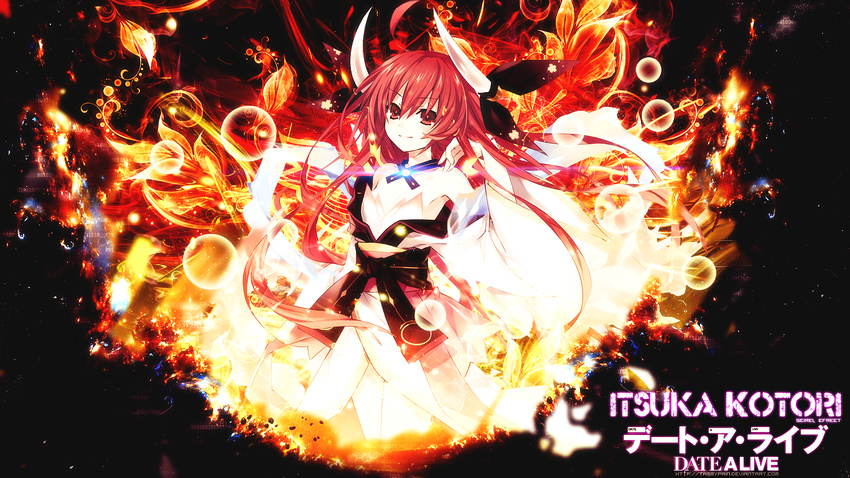 date_a_live itsuka_kotori red red_eyes red_hair