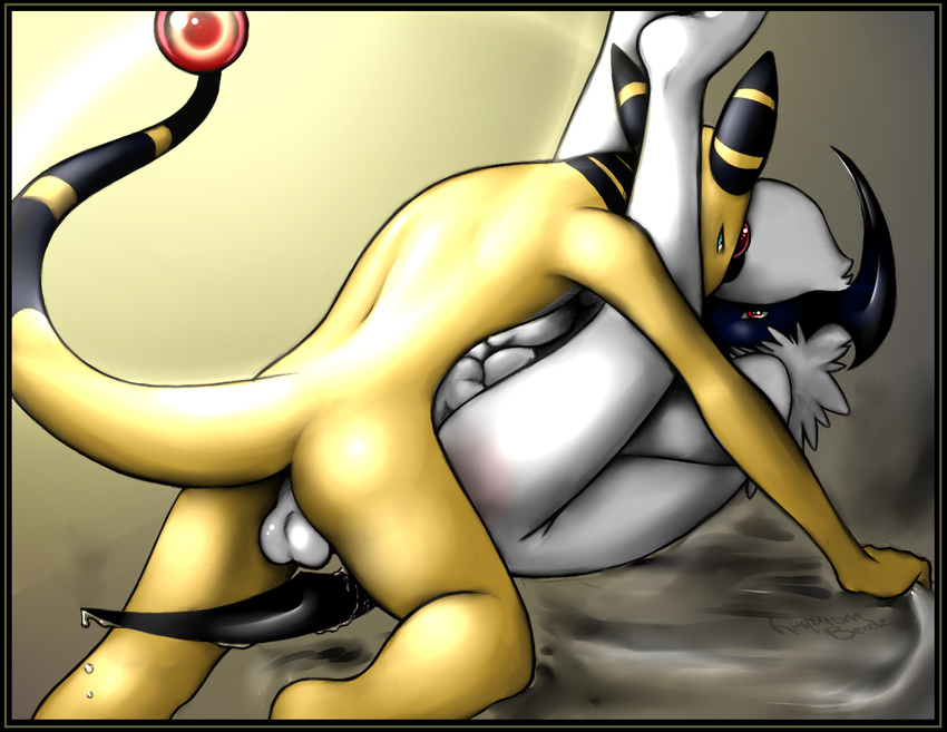 absol ampharos anal anal_penetration animated anthro anus balls black_body blade blue_eyes butt cum dom domination duo erection flash from_behind fur gay gem invalid_color light lithe male nintendo nude oyster_position penetration penis pok&#233;mon pok&eacute;mon rays red_eyes requiembeatz ring rough sex sharu sheets shine slender slim smut spank_mark submissive submit thin twink video_games white white_fur yellow_body