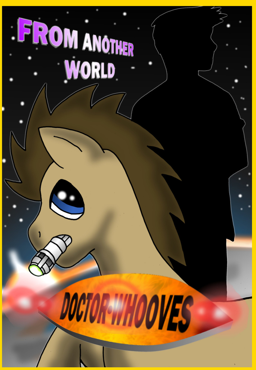 blue_eyes brown_fur brown_hair doctor_whooves_(mlp) edowaado english_text equine eyes feral friendship_is_magic fur hair horse male mammal my_little_pony pony text