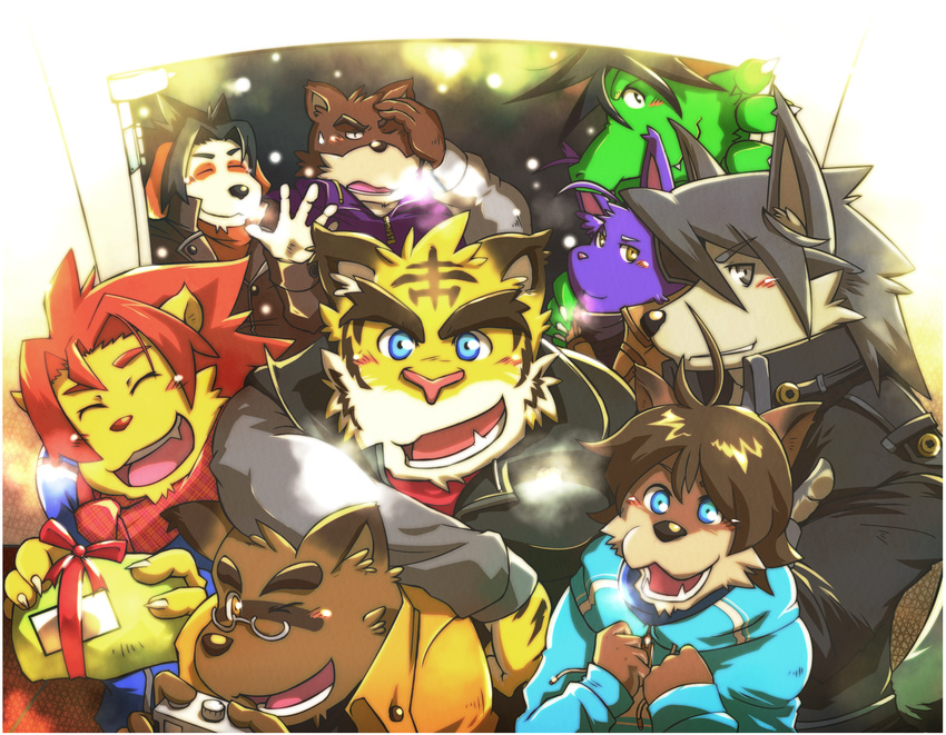 anthro bear black_eyes blue_eyes blush brown_fur canine cat chinese_dragon clothing dog dragon feline fur green_dragon grizzly_bear hair happy husky juuichi_mikazuki kounosuke kouya_aotsuki kyouji lion male mammal morenatsu muscles scalie shin shin_kuroi shun soutaro tanuki tatsuki tiger torahiko_ooshima unknown_artist winter wolf